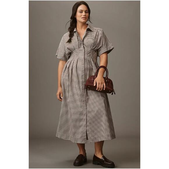 Anthropologie Dresses & Skirts - Anthropologie The Tobie Studded Shirt Dress by Exquise Large